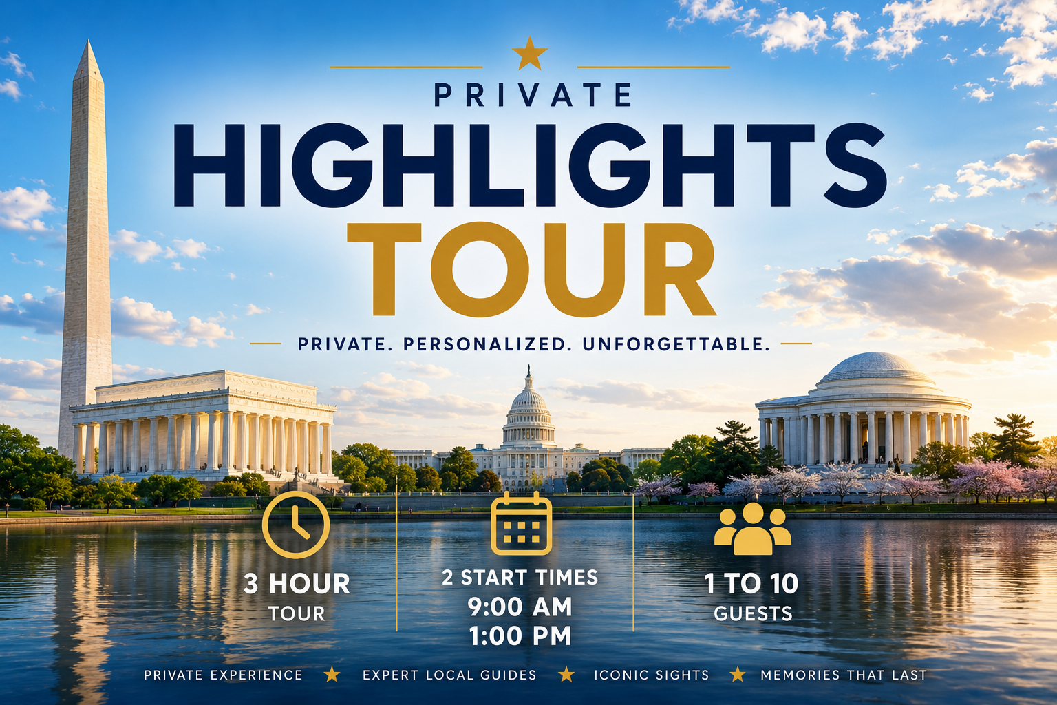 Washington DC Private Highlights Tour | Hotel Pickup Included