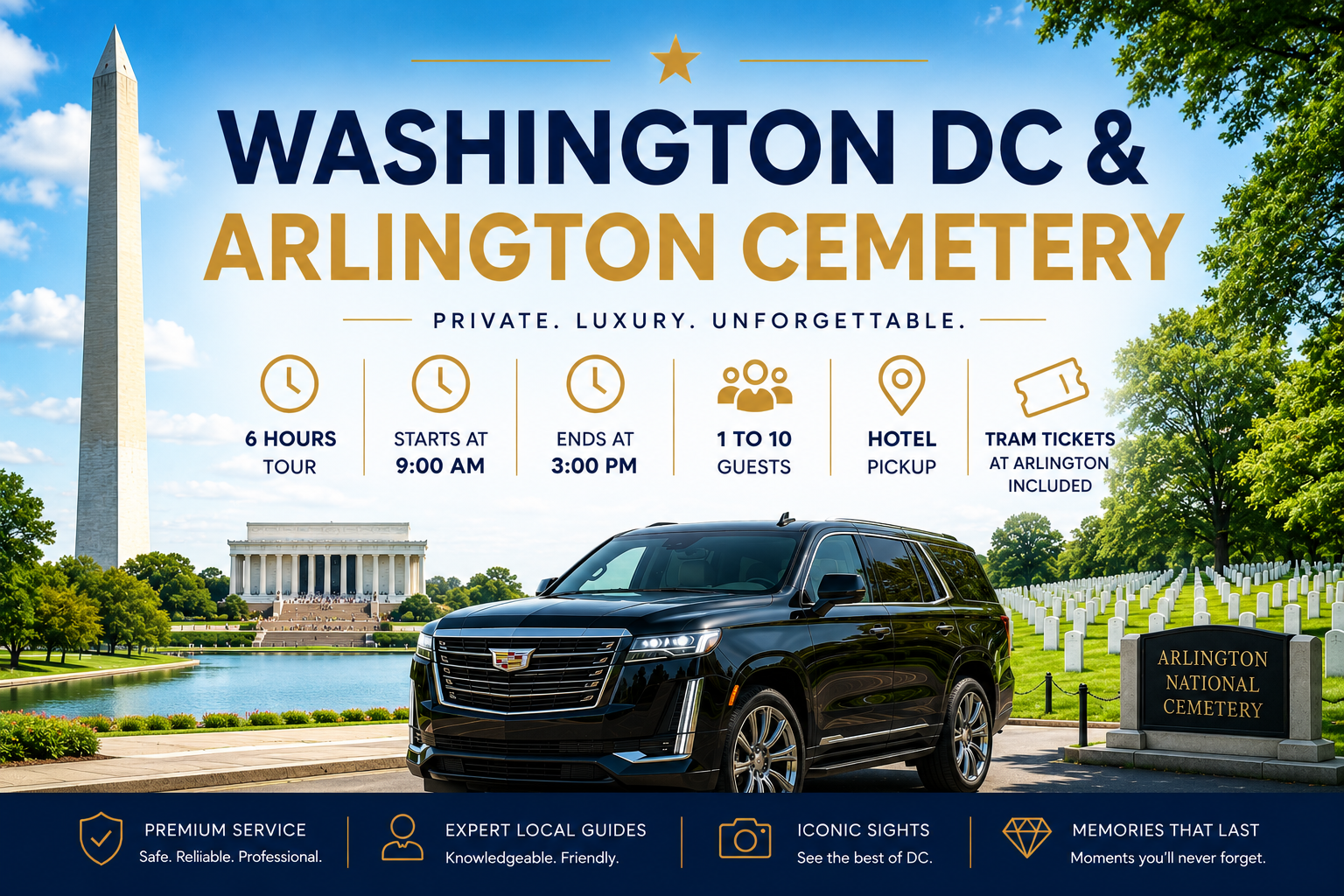 Washington DC & Arlington Cemetery Private Tour | Georgetown Lunch Stop